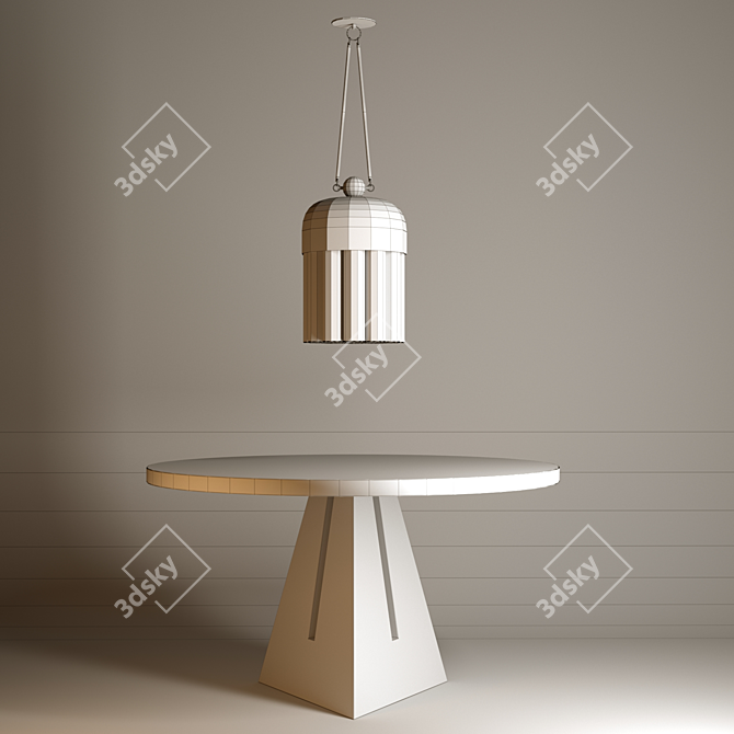 Marble Portal Dining Table: TASSEL19 3D model image 2