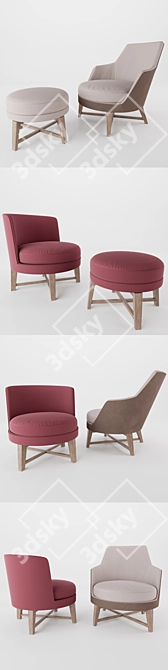 Comfortable and Stylish Armchairs by Flexform 3D model image 2