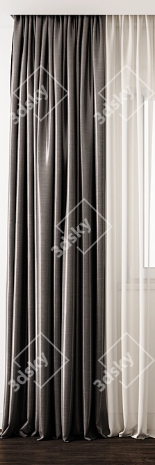 Elegance Embodied: Detailed Curtain Model 3D model image 2