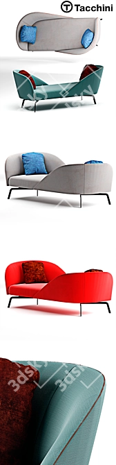 Stylish Set of 3 Sofas 3D model image 2