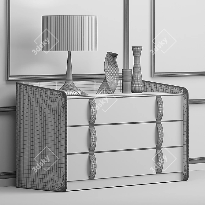 Modern Flou Gentleman Chest: 1230 x 740 x 570mm 3D model image 3