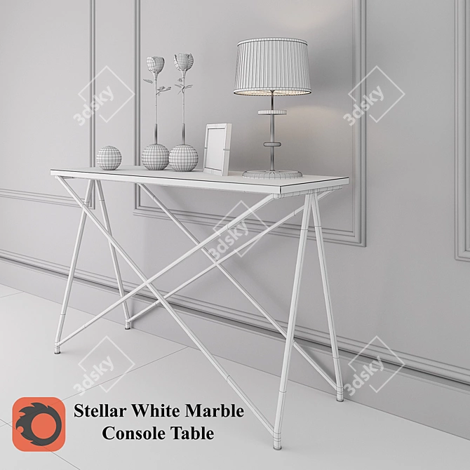 Stellar Marble Console: Elegant & Modern 3D model image 1