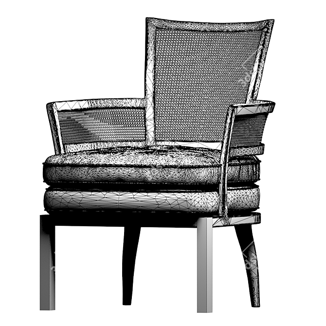 Elegant Art Deco Chair 3D model image 3