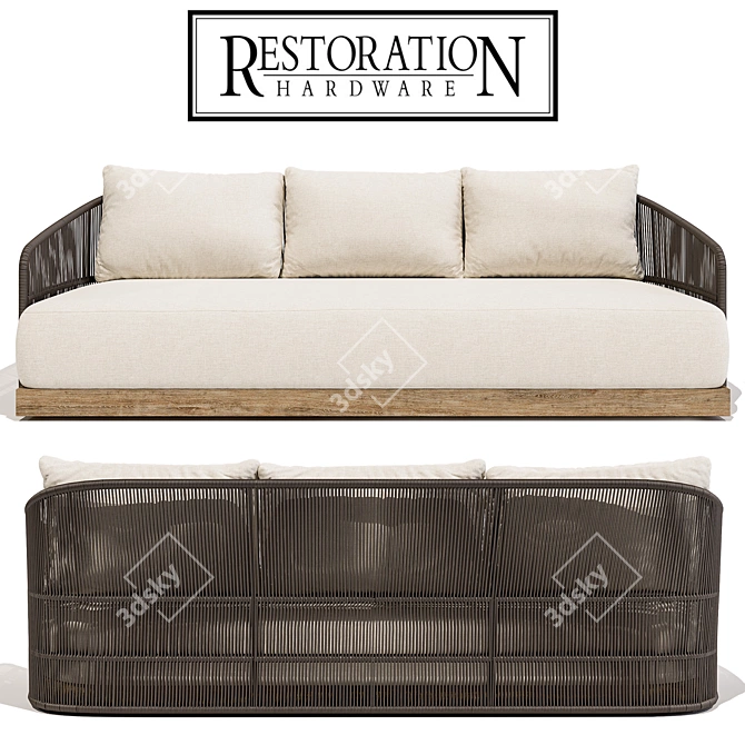 Restoration Hardware Havana Sofa 84'': Luxurious Comfort for Your Living Room 3D model image 1