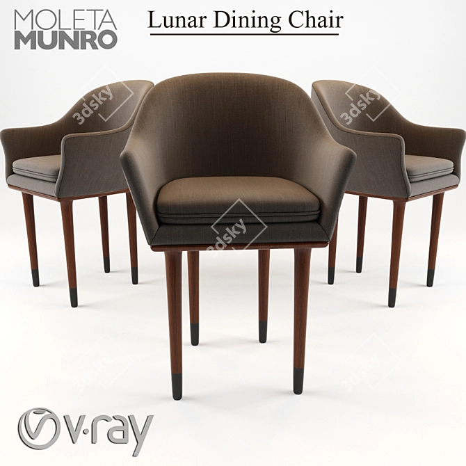 Lunar Ergonomic Dining Chair 3D model image 1