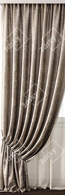 Elegant Curtain Model for 3D 3D model image 2