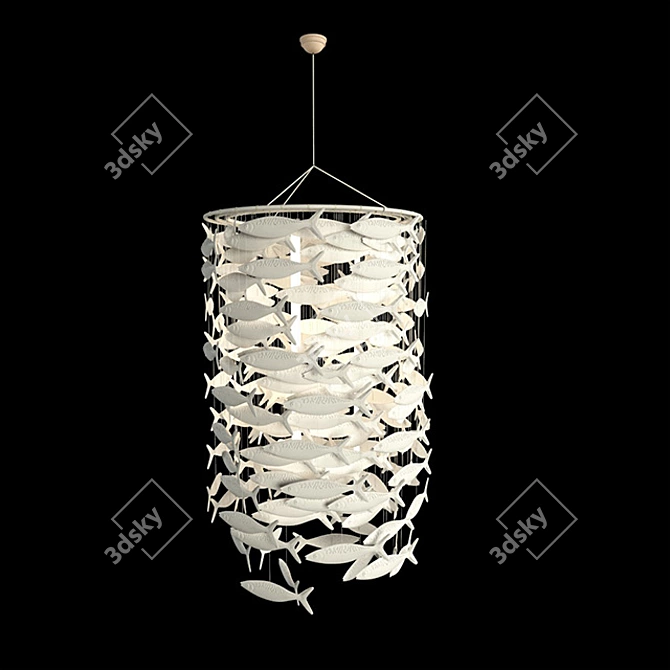 Oceanic Shoal Fish Pendant 3D model image 1