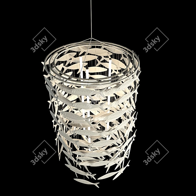 Oceanic Shoal Fish Pendant 3D model image 3