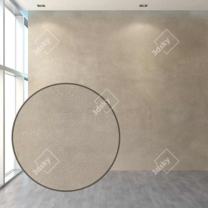 5 Warm Toned, Granular Plaster Set 3D model image 1