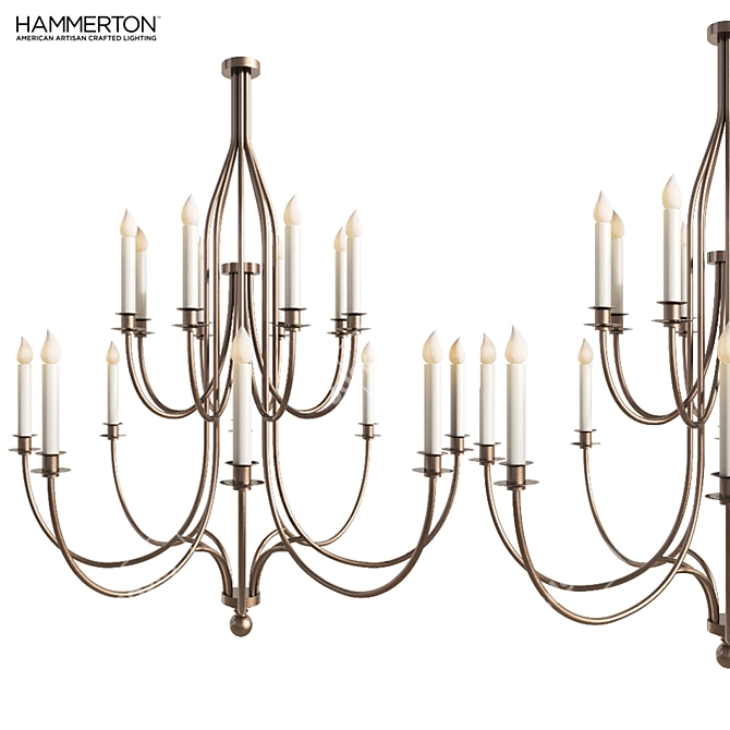 Elegant Chateau Chandelier: Customizable, Handcrafted 3D model image 1