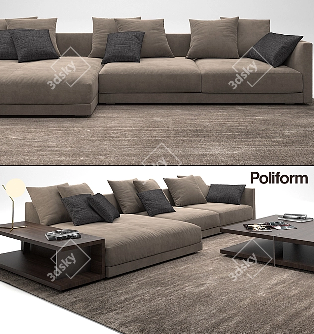Poliform Bristol Sofa: Elegant and Comfortable 3D model image 2