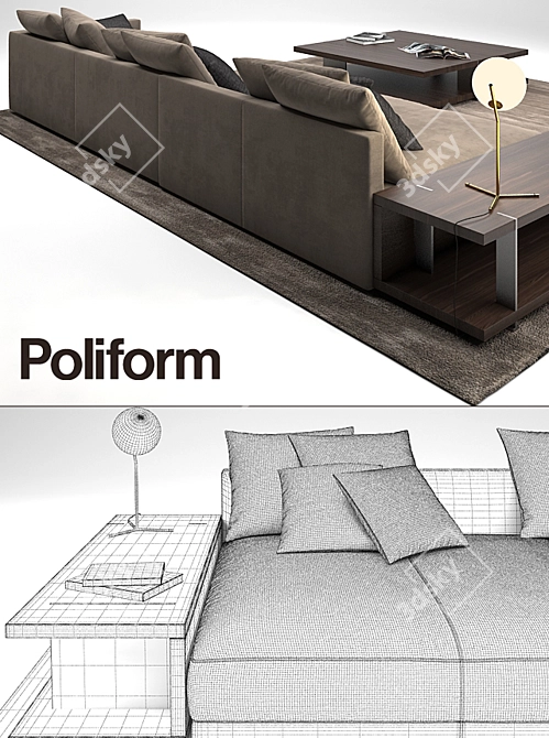 Poliform Bristol Sofa: Elegant and Comfortable 3D model image 3
