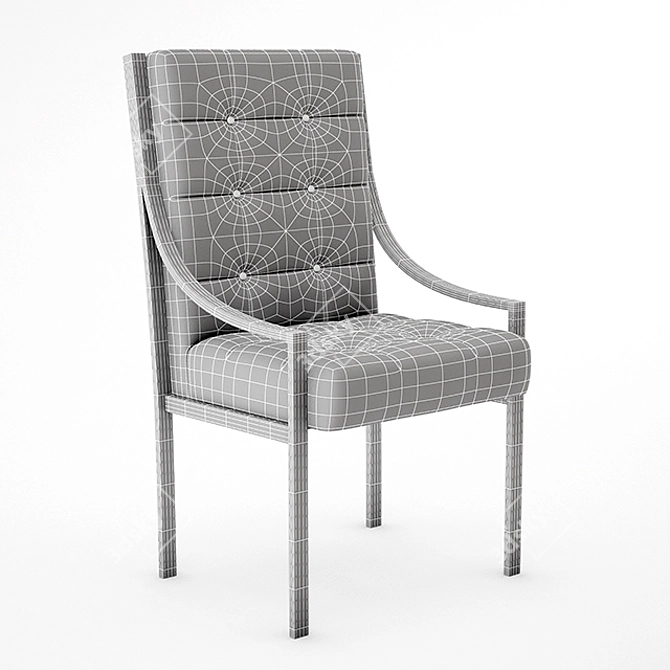 Bassett Blue Velvet Dining Chairs 3D model image 3