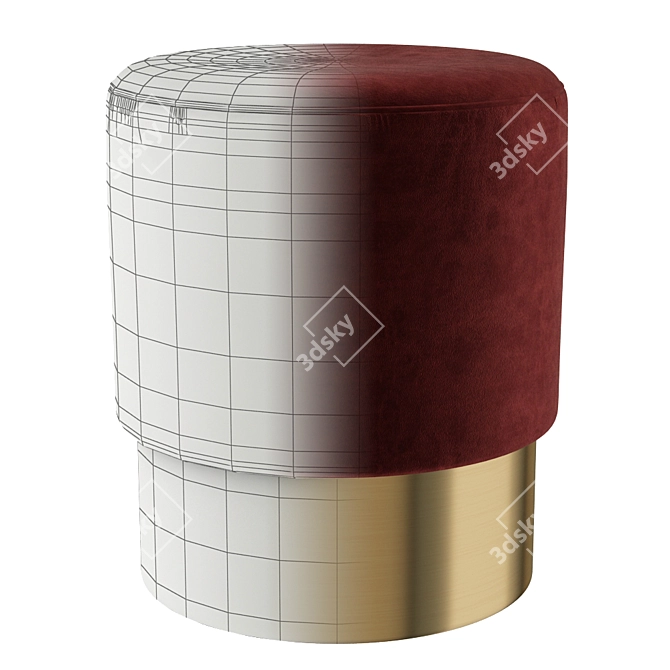 EICHHOLTZ Pall Mall Stool: Luxurious Velvet and Gold Finish 3D model image 2