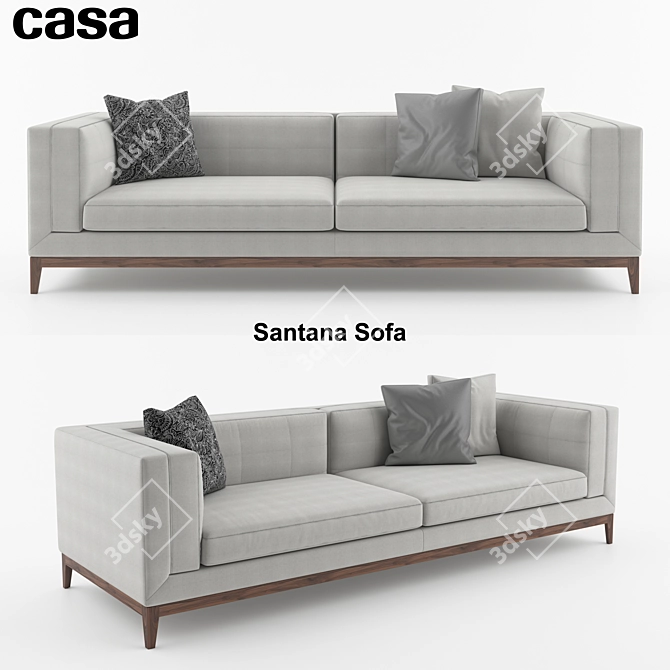 Cozy Contemporary Sofa 3D model image 1