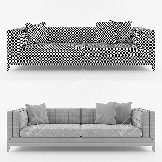 Cozy Contemporary Sofa 3D model image 2