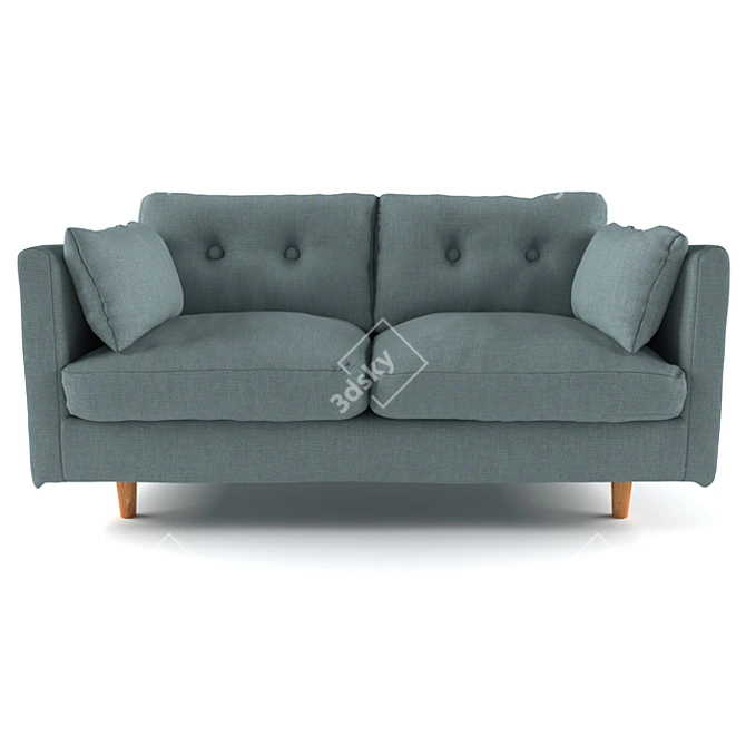 ALBOCOA 2-Seater Sofa: Contemporary Comfort for Small Spaces 3D model image 1