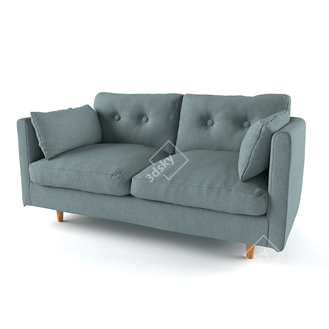 ALBOCOA 2-Seater Sofa: Contemporary Comfort for Small Spaces 3D model image 2