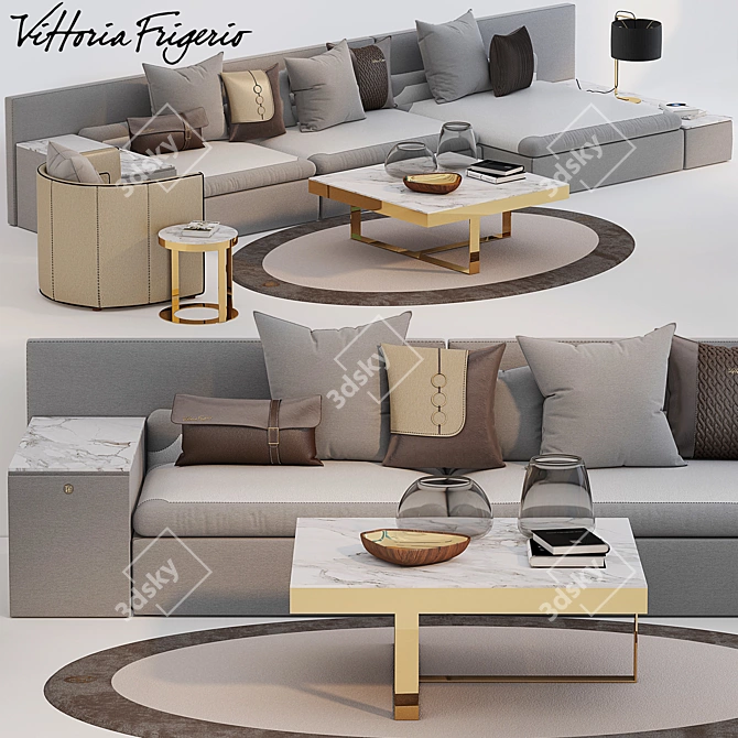 Luxury Italian Furniture Set 3D model image 1