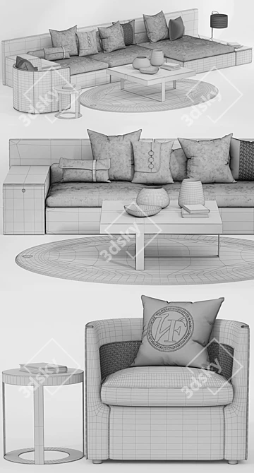 Luxury Italian Furniture Set 3D model image 3