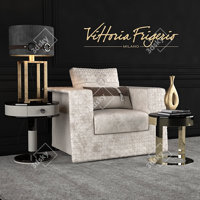 Elegant Appiani Armchair Set 3D model image 1