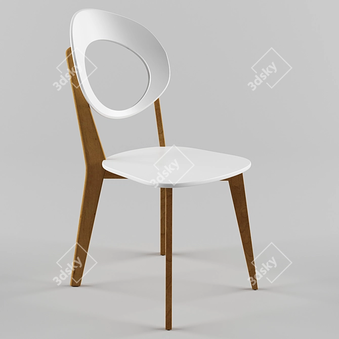 Eagle Melody T White: Stylish and Sturdy Designer Chair 3D model image 1