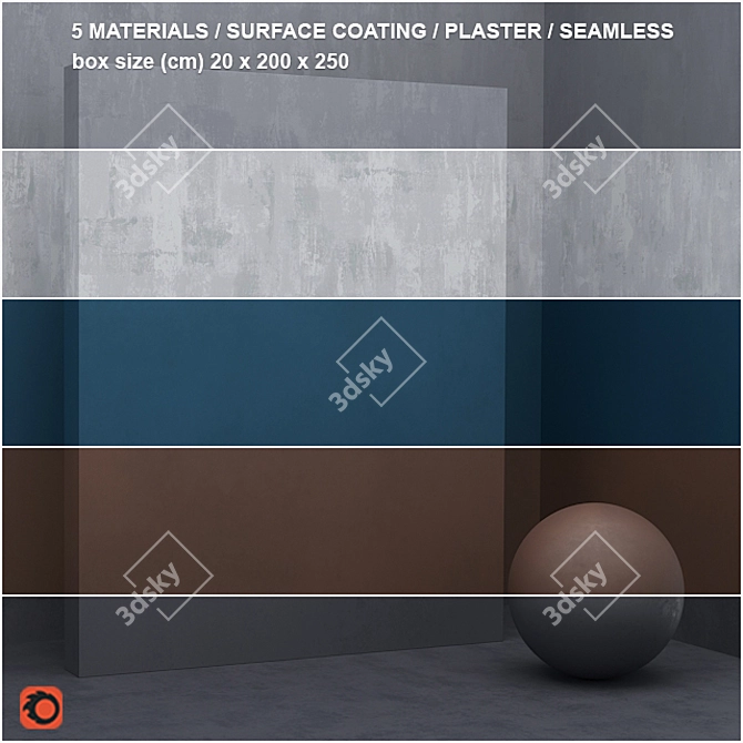 Seamless Stone and Plaster Material Set 3D model image 1