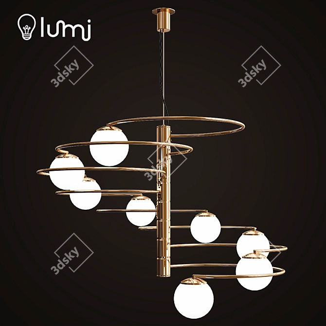 Lumi Crystal Drops Chandelier 3D model image 1