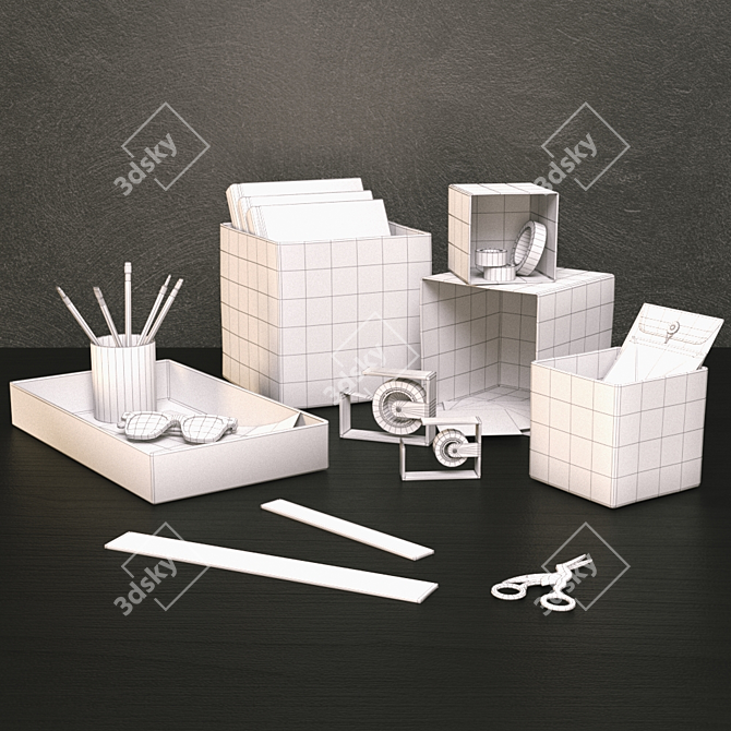 Sleek Storage Box Set 3D model image 3