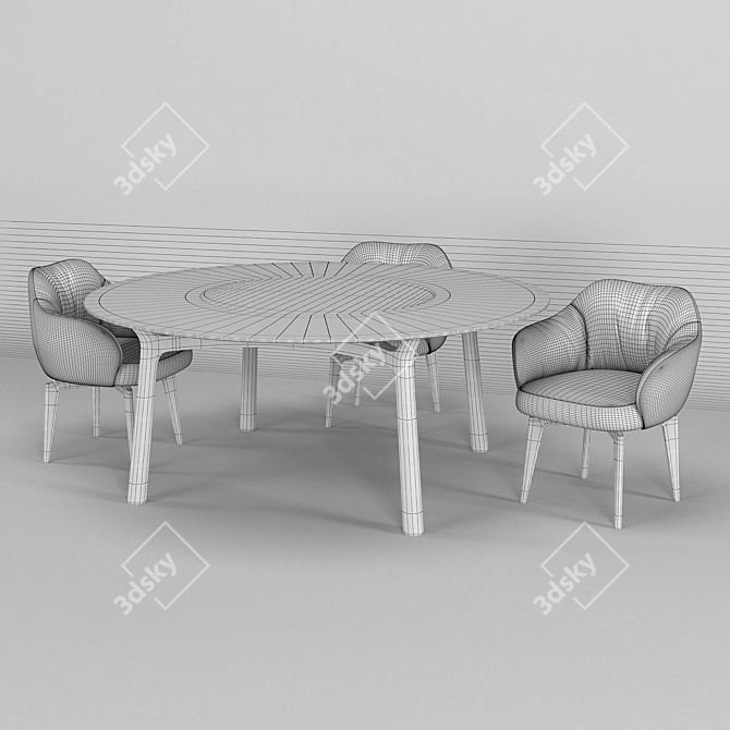 Elisa Chair and Memos Table Set 3D model image 3