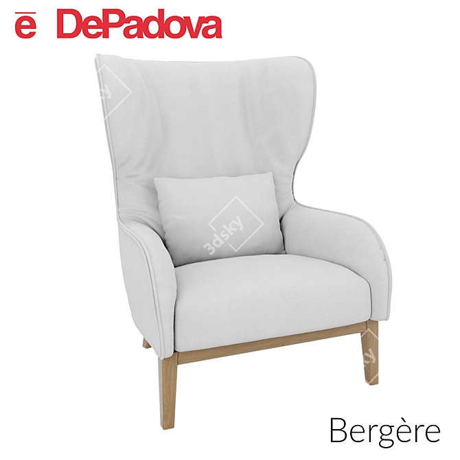 Modern Classic High-Back Armchair 3D model image 1