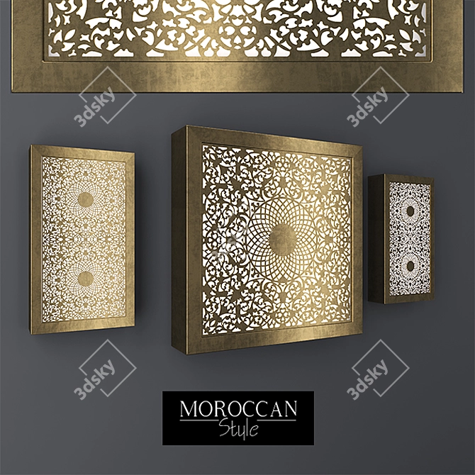 Exquisite Moroccan Wall Light 3D model image 1