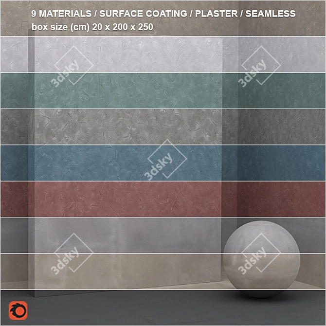 Seamless Stone Plaster Textures - 9 Material Set 3D model image 1