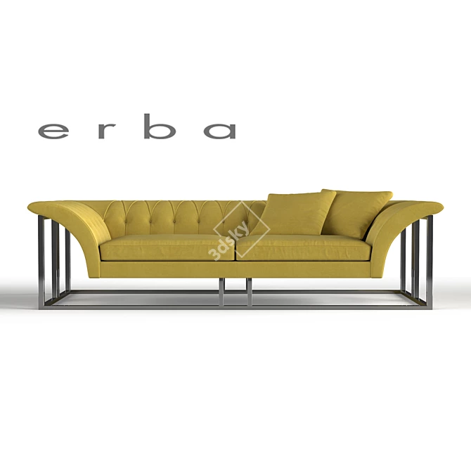 Luxury Italian Rockoture Tufted Sofa 3D model image 1