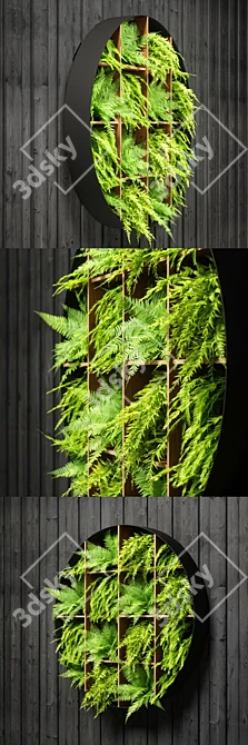 Elegant Fern Wall Panel 3D model image 2