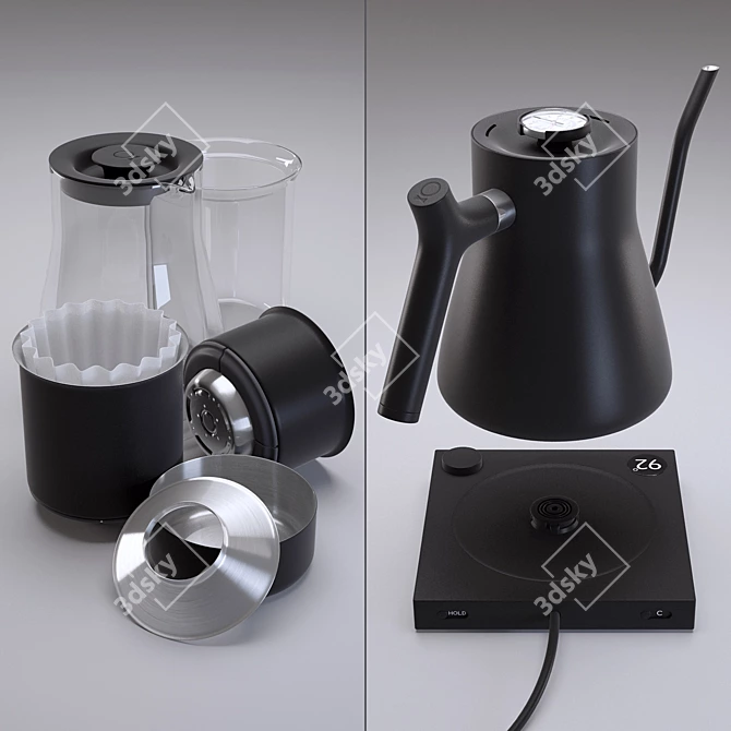 Modern Precision Pour Over Kettle 3D model image 3