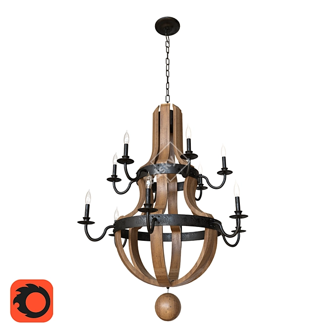 Elegant Saintsbury Chandelier 3D model image 1