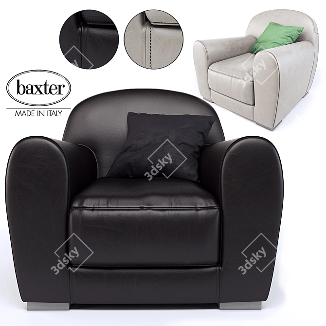 Luxurious Baxter Amburgo Armchair: Comfort Redefined 3D model image 1