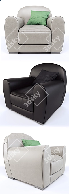 Luxurious Baxter Amburgo Armchair: Comfort Redefined 3D model image 2