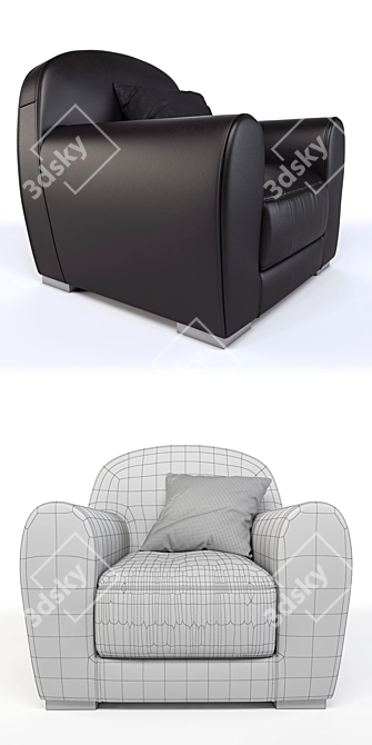 Luxurious Baxter Amburgo Armchair: Comfort Redefined 3D model image 3