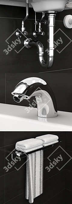 Elegant TOTO L710CGUR Wash Basin 3D model image 2