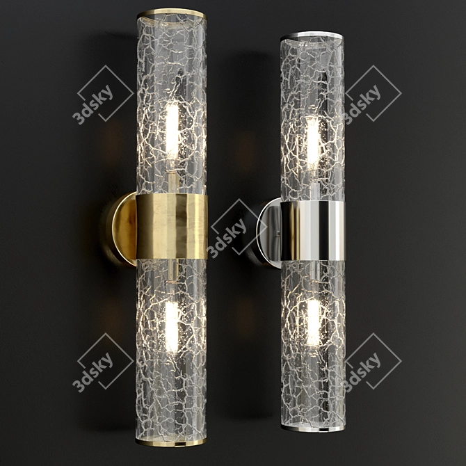 Liaison Medium Brass Crackle Glass Wall Sconce 3D model image 1