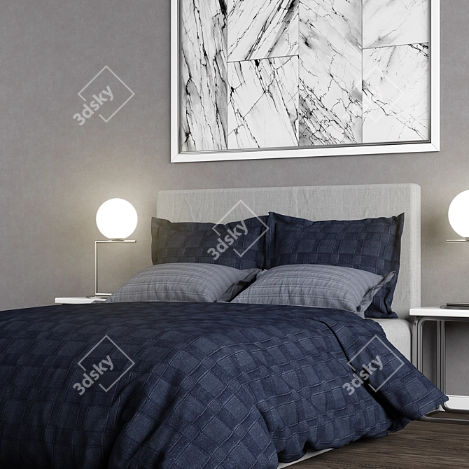 Exquisite 5-Piece Bedroom Set 3D model image 2