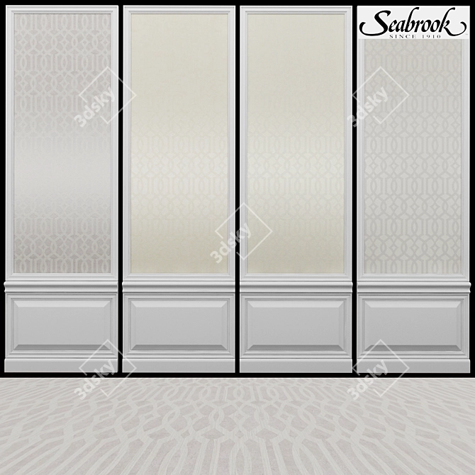 Seabrook Ainsley-3: Elegant USA-Made Wallpaper 3D model image 1