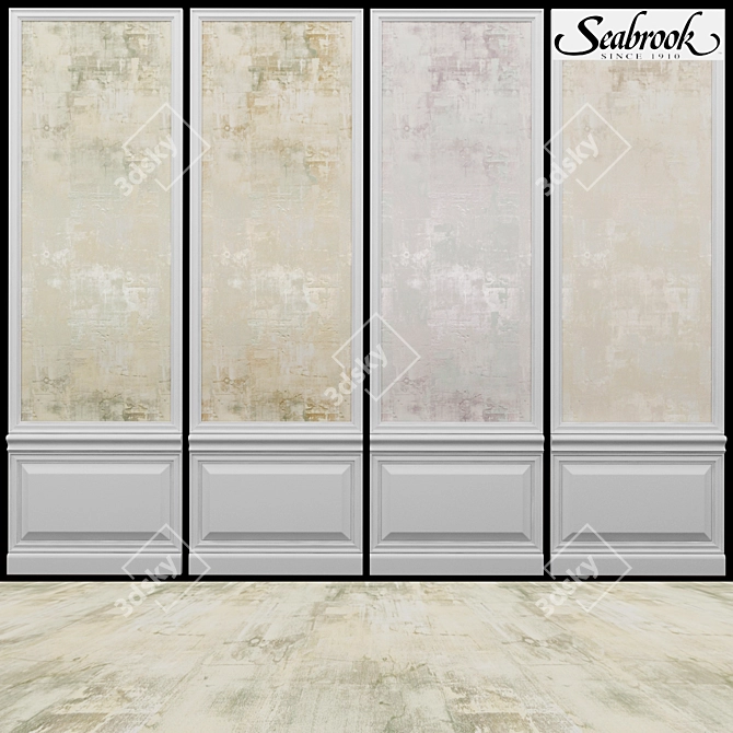 Seabrook Ainsley-7: USA-Made Half Drop Acrylic Coated Wallpaper 3D model image 1