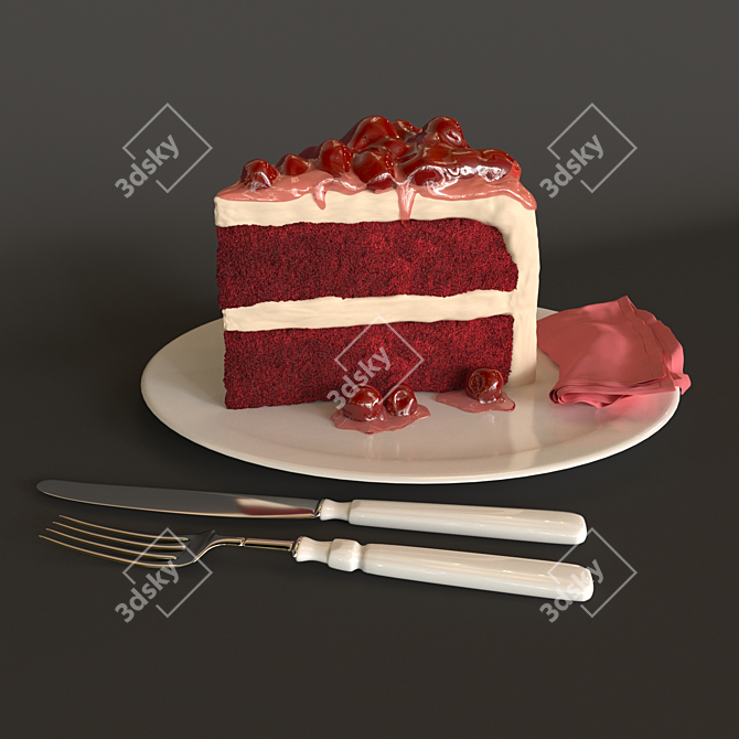 Exquisite 3D Cake Modeling 3D model image 1