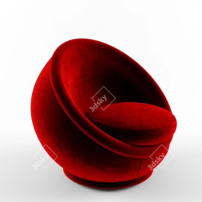 Modern Round Chair: Poly:12,840 & Verts:6,483 3D model image 1