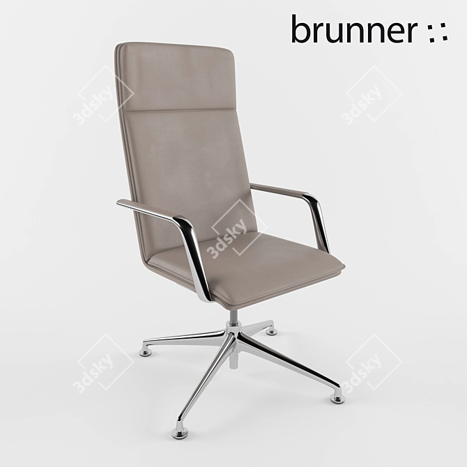 Luxury Leather Executive Chair 3D model image 1
