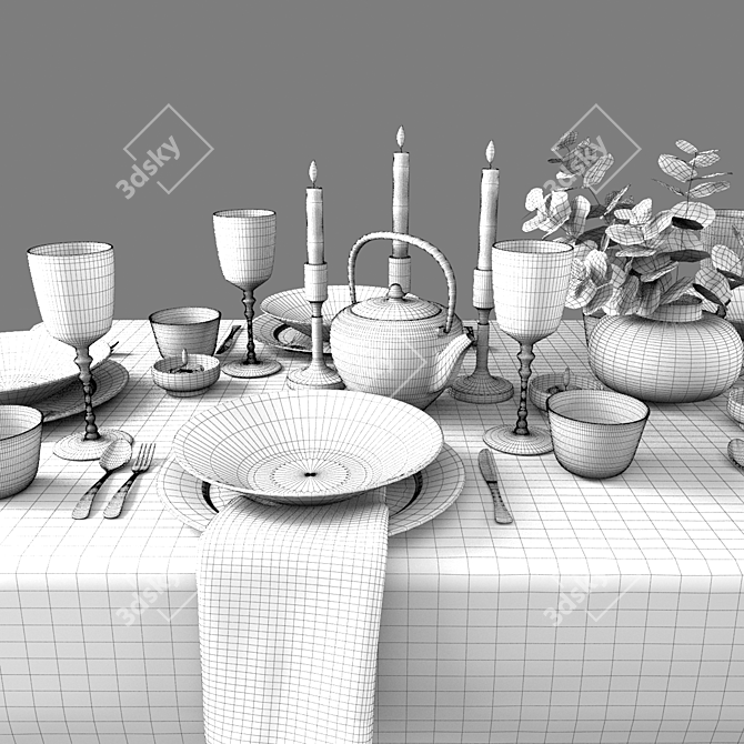 Versatile Tableware Collection 3D model image 3
