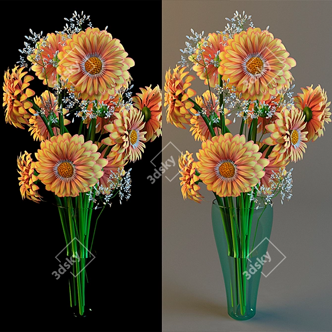 Charming Chrysanthemums 3D model image 1